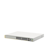 Switch inteligente de distribución o core, Stackeable, Capa 3, 24 x 1000 Mbps + 4 x SFP+ 10 G, Doble fuente de alimentación redundante