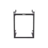 Rack PanZone® de Montaje en Pared, de 19in, Profundidad Ajustable, Rieles Numerados y Roscados #12-24, 12 UR, Color Negro