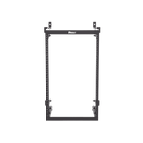 Rack PanZone® de Montaje en Pared, de 19in, Profundidad Ajustable, Rieles Numerados y Roscados #12-24, 18 UR, Color Negro