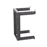 Rack PanZone® de Montaje en Pared, de 19in, Profundidad Ajustable, Rieles Numerados y Roscados #12-24, 18 UR, Color Negro