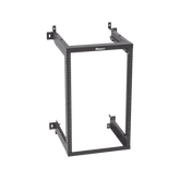 Rack PanZone® de Montaje en Pared, de 19in, Profundidad Ajustable, Rieles Numerados y Roscados #12-24, 18 UR, Color Negro