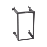 Rack PanZone® de Montaje en Pared, de 19in, Profundidad Ajustable, Rieles Numerados y Roscados #12-24, 18 UR, Color Negro
