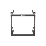 Rack PanZone® de Montaje en Pared, de 19in, Profundidad Ajustable, Rieles Numerados y Roscados #12-24, 9 UR, Color Negro