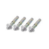 Kit de 4 Piezas de Taquete Tipo Barrenancla con Tornillo de 3/8" X 3" con Taquete de 1/2".