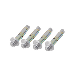 Kit de 4 Piezas de Taquete Tipo Barrenancla con Tornillo de 3/8" X 3" con Taquete de 1/2".