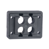 Pasacables de 4 Orificios de Marco Rectangular de 1.81" X 1.42", IP54, para Cables Terminados, color Negro