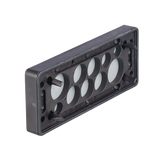 Pasacable de 10 Orificios de Marco Rectangular, IP65, 4.41" X 1.42", para Cables no Terminados, Color Negro.