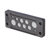 Pasacable de 10 Orificios de Marco Rectangular, IP65, 4.41" X 1.42", para Cables no Terminados, Color Negro.