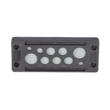 Pasacable de 10 Orificios de Marco Rectangular, IP65, 4.41" X 1.42", para Cables no Terminados, Color Negro.