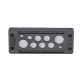 Pasacable de 10 Orificios de Marco Rectangular, IP65, 4.41" X 1.42", para Cables no Terminados, Color Negro.