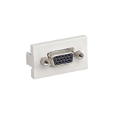 Inserto Plano de 1/3, Con Acoplador VGA Hembra-Hembra de 15 Pines, Color Blanco Mate