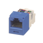 Conector Jack RJ45 Estilo TP, Mini-Com, Categoría 6, de 8 posiciones y 8 cables, Color Azul