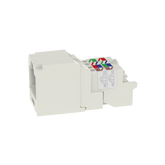 Conector Jack RJ45 Estilo TP, Mini-Com, Categoría 6, de 8 posiciones y 8 cables, Color Blanco Mate