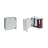 Gabinete de Montaje en Pared L-Box, 610 x 610 x 313 mm, de Acero, 6 UR, Color gris