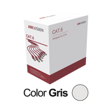 Bobina de cable UTP 305 mts / Cat6 (23 AWG) / Color Gris / PVC (CM) / Uso en Interior / 100% Cobre / Aplicaciones de CCTV y Redes de Datos