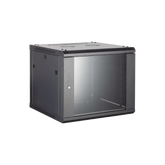 Gabinete para Montaje en Pared - Piso / Puerta de Cristal Templado / Cuerpo Fijo / 4 Unidades de Rack / 19" / Fabricado en Acero