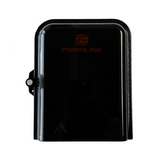 Caja terminal montada en pared de 8 núcleos material ABS color negro. Incluye adatpadores SC APC - Fibralink