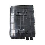 Caja terminal montada en pared de 16 núcleos material ABS color negro. Incluye adatpadores SC APC - Fibralink