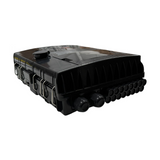 Caja terminal montada en pared de 16 núcleos material ABS color negro. Incluye adatpadores SC APC - Fibralink
