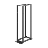 Rack de Cuatro Postes Estándar de 19", Rieles Numerados y Roscados #12-24, Profundidad Ajustable de 450 a 1050 mm, 45 Unidades de Rack, Color Negro