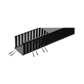 Canaleta Ranurada de PVC sin Tapa, Fiber-Duct™, 4 in de Ancho, 4 in de Alto y 1828.8 mm de Largo, Color Negro