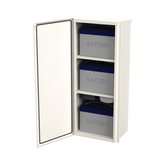 Gabinete Acero Galv. para 3 Bat. PL110D12. Puerta Sin Ventilación. Acc. de piso o poste No incluidos (400 x 1060 x 300mm).