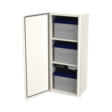 Gabinete Acero Galv. para 3 Bat. PL110D12. Puerta Sin Ventilación. Acc. de piso o poste No incluidos (400 x 1060 x 300mm).