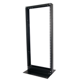 Rack de 2 Postes, Estándar 19", 24 Unidades, Fabricado en Acero, Base "L" para Anclar a Piso.