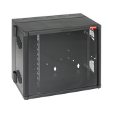 Gabinete AccessPlus de Montaje en Pared de 19in, Rieles Numerados y Roscados #10-32, Puerta con Ventana de Seguridad, 700 mm de Ancho, 637 mm de Profundidad, 12 UR, Color Negro