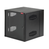 Gabinete AccessPlus de Montaje en Pared de 19in, Rieles Numerados y Roscados #10-32, Puerta con Ventana de Seguridad, 600 mm de Ancho, 762 mm de Profundidad, 19 UR, Color Negro