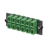 Placa Acopladora de Fibra Optica FAP, Con 12 Conectores SC/APC (12 Fibras), Para Fibra Monomodo OS1/OS2, Color Verde