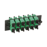 Placa Acopladora de Fibra Optica FAP, Con 12 Conectores SC/APC (12 Fibras), Para Fibra Monomodo OS1/OS2, Color Verde