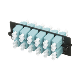 Placa Acopladora de Fibra Optica FAP, Con 12 Conectores LC Duplex (24 Fibras), Para Fibra Multimodo OM3/OM4, Color Aqua