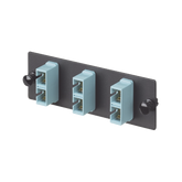 Placa Acopladora de Fibra Optica FAP, Con 3 Conectores SC Duplex (6 Fibras), Para Fibra Multimodo OM3/OM4, Color Aqua