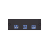 Placa Acopladora de Fibra Óptica FAP, Con 3 Conectores LC Duplex (6 Fibras), Para Fibra Monomodo OS1/OS2, Color Azul