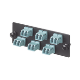 Placa Acopladora de Fibra Optica FAP, Con 6 Conectores LC Duplex (12 Fibras), Para Fibra Multimodo OM3/OM4, Color Aqua