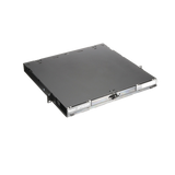 Panel de Distribución de Fibra Óptica, Acepta 4 Placas FAP o FMP, Bandeja Deslizable e Inclinable Hacia Abajo, Hasta 96 Fibras, Color Negro, 1UR