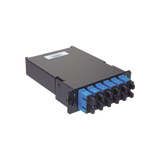 Placa Acopladora de Fibra Óptica FAP, Con 12 Pigtails y 6 Conectores LC Duplex (12 Fibras), Para Fibra Monomodo OS1/OS2, Color Azul
