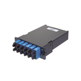 Placa Acopladora de Fibra Óptica FAP, Con 12 Pigtails y 6 Conectores LC Duplex (12 Fibras), Para Fibra Monomodo OS1/OS2, Color Azul