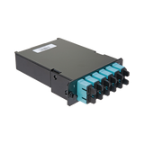 Placa Acopladora de Fibra Óptica FAP, Con 12 Pigtails y 6 Conectores SC Duplex (12 Fibras), Para Fibra Multimodo OM3/OM4, Color Aqua