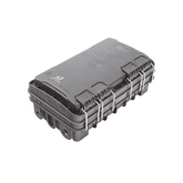Caja de Distribución de Fibra Óptica para 24 Empalmes, con 8 acopladores SC/APC simplex, Exterior IP65, Color Negro