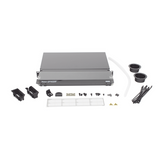 Panel de Distribución de Fibra Óptica, Acepta 4 Placas FAP o FMP, Bandeja Deslizable, Hasta 48 Fibras, Color Negro, 1UR