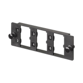 Placa Modular FAP de 6 Puertos Mini-Com, Acepta Módulos de Fibra Óptica, Cobre o Audio y Video, Color Negro
