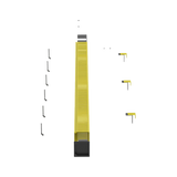 Kit de Administrador de Cables Vertical FiberRunner 4X4, Incluye Soportes de Montaje y Accesorios, Color Amarillo