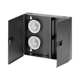 Caja de Conexión de Fibra Óptica, Para Montaje en Pared, Acepta 2 Placas FAP o FMP, Hasta 48 Fibras, Color Negro