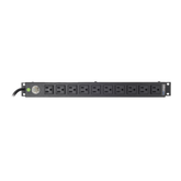 Tomacorriente Horizontal (PDU) de 10 Contactos (NEMA 5-15R) Rack 19" 1UR. Voltaje Entrada/Salida: 120Vca/15A