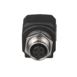 Adaptador IndustrialNet™ de M12 D-Code a Rj45, para Uso en Redes Industriales, Protección IP20 en RJ45 e IP68 en M12, Color Negro