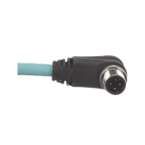 Cable de Conexión IndustrialNet Cat5e, de M12 D-Code Macho Recto a M12 D-Code Macho Angulado, Blindado S/FTP, Forro TPO, Color Azul Cerceta, 1 Metro