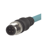 Cable de Conexión IndustrialNet Cat5e, de M12 D-Code Macho Recto a M12 D-Code Macho Angulado, Blindado S/FTP, Forro TPO, Color Azul Cerceta, 1 Metro