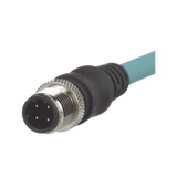 Cable de Conexión IndustrialNet Cat5e, de M12 D-Code Macho Recto a M12 D-Code Macho Angulado, Blindado S/FTP, Forro TPO, Color Azul Cerceta, 1 Metro
